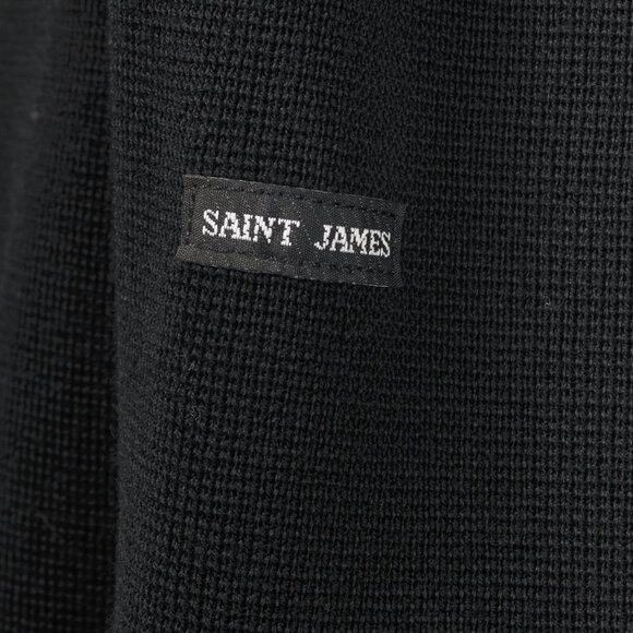 Saint James Black Wool Collared Cardigan - Picture 5 of 12